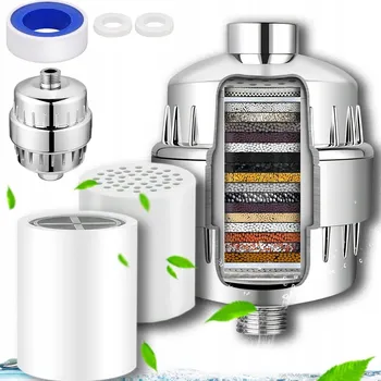 Filtrace vody SPRCHOVÝ FILTR na VODU shock Stříbrný s náhradní vložkou