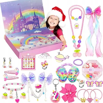 Kalendář Adventní kalendář pro dívky s náhrdelníky, dívčí bižuterie a doplňky