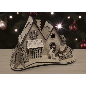 Vánoční dekorace Dřevěný vánoční domeček