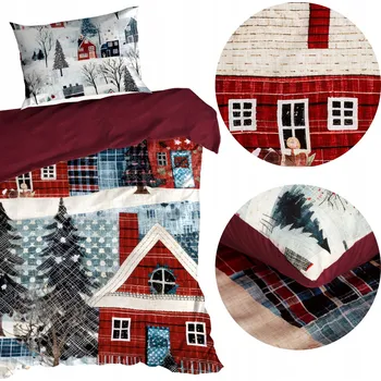 Povlečení Krásné vánoční povlečení z bavlněného saténu, sada 140x200 NIKO