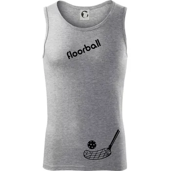 Floorball nápis šikmo - Tílko pánské Core - S ( Tmavě šedý melír )