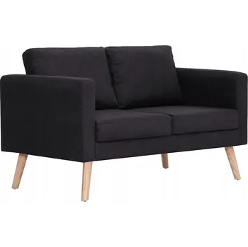 Pohovka Černá dvoumístná pohovka s čalouněním, 116 x 70 x 73 cm