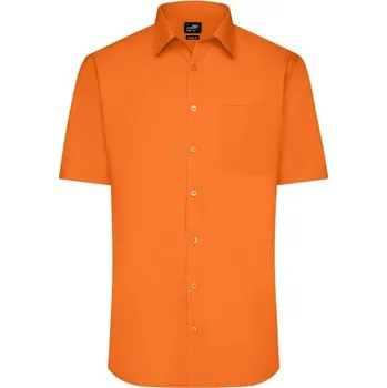 Pánská košile James & Nicholson (Daiber) Pánská košile s krátkým rukávem JN680 - Oranžová | S