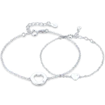 MINET Stříbrný set náramků se srdíčkem - matka a dcera JMAS0316SB00