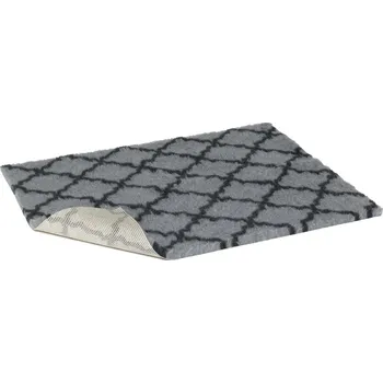 Pelíšek pro psa Vetbed protiskluz / Drybed šedá s mřížkou 75 x 50 cm, vlas 30 mm