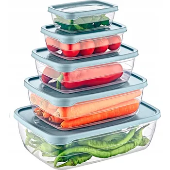 Dóza na potraviny Plastové dózy SADA 5 ks na potraviny LEDNIČKA MRAZÁK modré