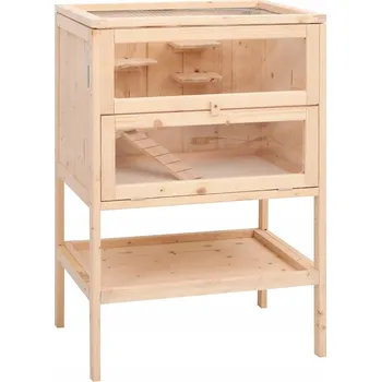 Klec pro malá zvířata - Jedlové dřevo 55x40x80 cm, přírodní barva