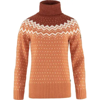 Dámská mikina svetr dámský FJÄLLRÄVEN Övik Knit Roller Neck W Desert Brown-Autumn Leaf - XL