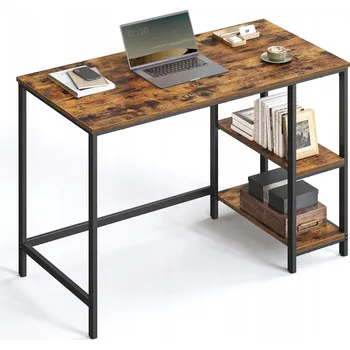 Obdélníkový psací stůl MUFART 100 x 50 x 76 cm černý, odstíny hnědé