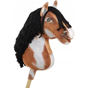 Hobby horsing Hobby Horse Velký kůň na tyči Premium - strakatý tobiano s černou hřívou A3