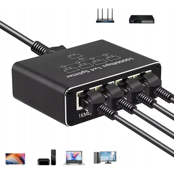 Switch SÍŤOVÝ ROZDĚLOVAČ LAN SWITCH 4 PORTY GIGABIT ETHERNET PRO INTERNET