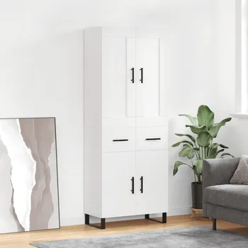 přebalovací pult a komoda Skříň highboard bílá 69,5 x 34 x 180 cm kompozitní dřevo Bílá3199897