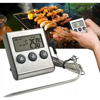 Kuchyňský teploměr Kuchyňský teploměr elektronický LCD digitální pro pečení se sondou a minutkou