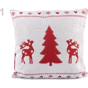 Vánoční dekorace Vánoční Povlak na Polštář - Rozměry 45x45 cm, VÁNOČNÍ Design - 1 červená sob