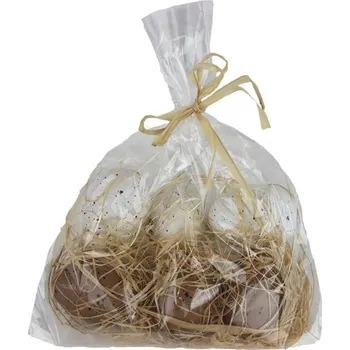 Velikonoční dekorace Dekorační vajíčka, 6 ks X4698 - dia 2,5 x 4 cm