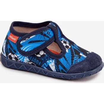 Chlapecké bačkory Bačkory Baleríny Befado S Míšou 209P038 Šedě- Barva: Modrá, Velikost: 22