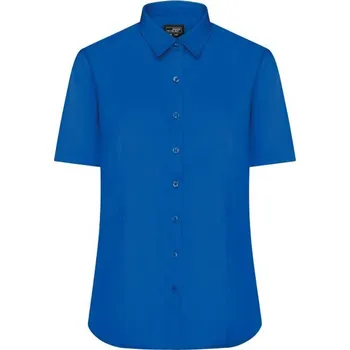 Dámská košile James & Nicholson (Daiber) Dámská košile s krátkým rukávem JN679 - Královská modrá | XS