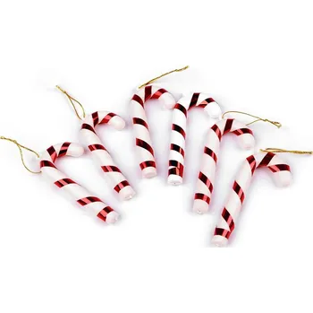 Vánoční dekorace Vánoční hůlka k zavěšení - 1 bílá červená