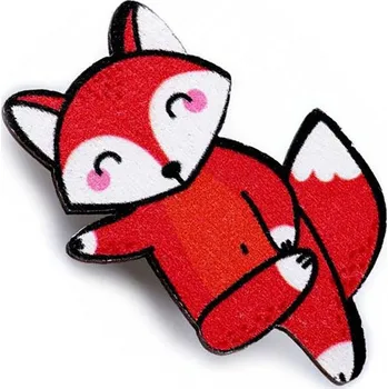 Brož Dřevěná brož zvířátka - 1 červená liška