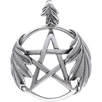 Přívěsek stříbrný přívěsek Pentagram v dubovém listí Stříbrná