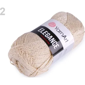 Příze Pletací příze Elegance lurex 50 g - 2 (119) béžová sv. stříbrná