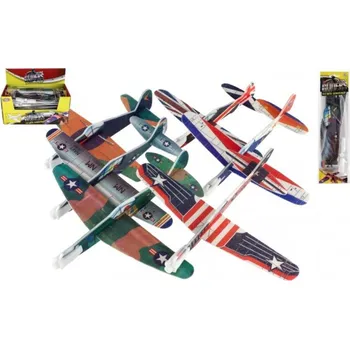 Hračka pro nejmenší Letadlo házecí pěnové 28cm mix druhů v sáčku 24ks v boxu