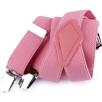 Kšandy Dětské šle jednobarevné šíře 2,5 cm délka 80 cm tkané typ Y - 6 růžová sv.