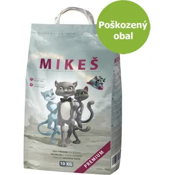 Podestýlka pro kočku MIKEŠ Premium bílé hrudkující 10 kg - Poškozený obal - SLEVA 10 %