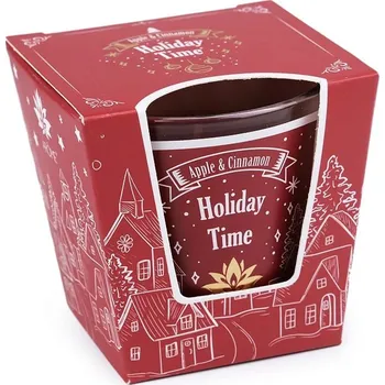 Svíčka Vonná svíčka ve skle 120 g - 20 (Apple/Cinnamon) červená