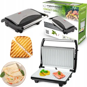 Kuchyňský gril GRIL OPIÉKAČ ZAVÍRACÍ KERAMICKÝ ELEKTRICKÝ NA SENDVIČE PANINI TOSTY 750W