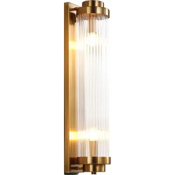 Nástěnné svítidlo Nástěnná lampa Sloupek Brass Ionic 40cm Zlatá Křišťálová Iluminar E14