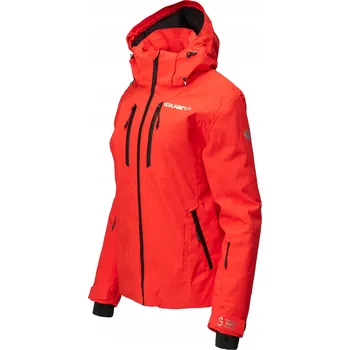 Dámská zimní zateplená bunda IGUANA PROSLOPE červená lyžařská s DWR úpravou S