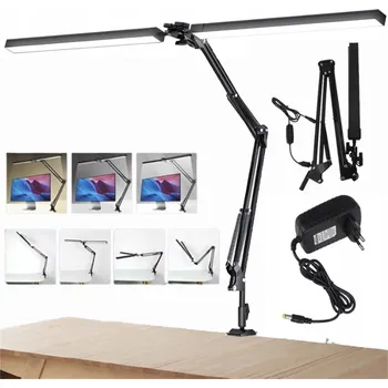 Lampička LAMPIČKA NA STŮL LED LAMPA STOLNÍ DVOJITÁ SERVISNÍ NASTAVITELNÁ 24W DÁLKOVÝ OVLADAČ