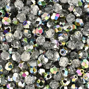 Dětské navlékací korálky Manumi české broušené korálky 4 mm Crystal Vitrail