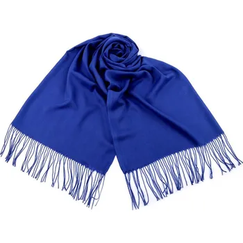 Šála Šátek / šála jednobarevná s třásněmi 70x165 cm - 9 modrá