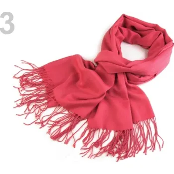 Šála Šátek jednobarevný 65x185 cm - 3 růžová