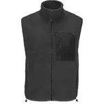 SOL'S Chlupatá vesta Sherpa Fury - Tmavě šedá / černá | L