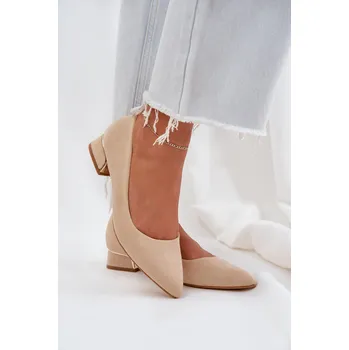 Dámské lodičky Boto Lodičky Na Nízkém Podpatku A Špičatými Špičkami Terilara Barva: Béžová, Velikost: 39