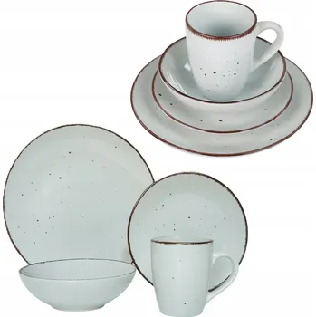 Talíř Jídelní servis - sada Livello pro 6 osob, 24 kusů, talíře, šálky, šedá barva