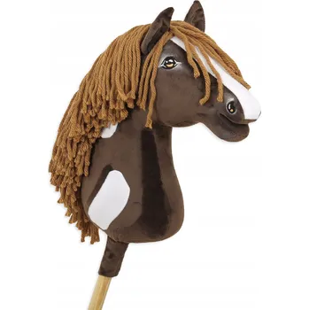 Hobby horsing Kůň na tyči Super Hobby Horse tmavohnědý s hnědou hřívou A3