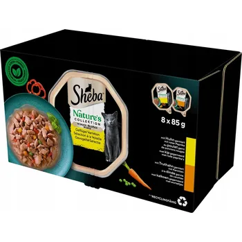 Krmivo pro kočku SHEBA Nature's mokré krmivo pro kočky kuřecí krůta v omáčce, tácky 8x85 g