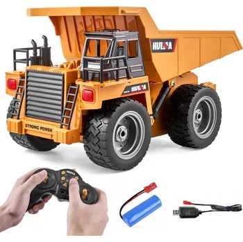 autíčko Dálkově ovládaná sklápěčka Huina Toys CH Dump Truck žlutá 1:18