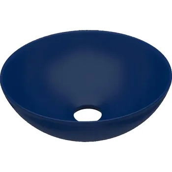 Umyvadlo Umyvadlo na desku kulaté matné keramické tmavě modré 280x100mm