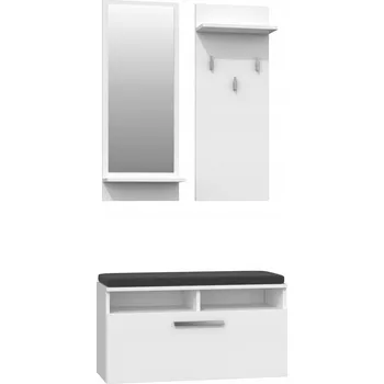 Botník Botník s sedátkem TopEshop 85 x 90 x 35 cm bílý