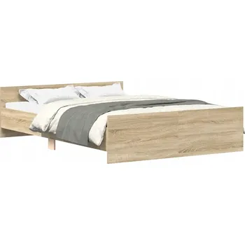 Postel Rám postele dub sonoma 203 x 123 x 50 cm, matrace 120 x 200 cm