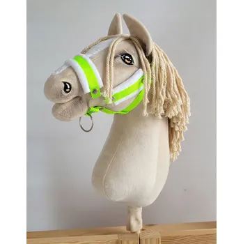 Hobby horsing UZDA KANTAR pro velkého HOBBY HORSE A3 - neonově zelená 1, KŮŇ NA TYČI, příslušenství