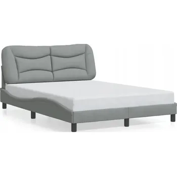 Postel Rám postele s čelem, světle šedá, 208 x 145 x 74,5 cm