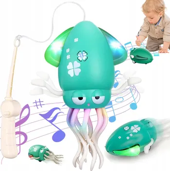 Hračka pro nejmenší ELEKTRICKÁ HRAČKA CHOBOTNICE SE SVĚTLEM, HUDBOU A INTELIGENTNÍMI FUNKCEMI, ZELENÁ