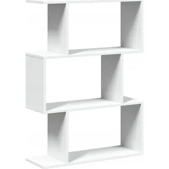 Knihovna Regál/přepážka s asymetrickými policemi, bílý, 70x24x97 cm