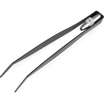 Kosmetická pinzeta Kovová pinzeta s LED světlem - černá